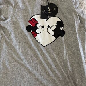 Kate Spade Disney Mickey and Minnie Gray T-Shirt, Size XL, NWT